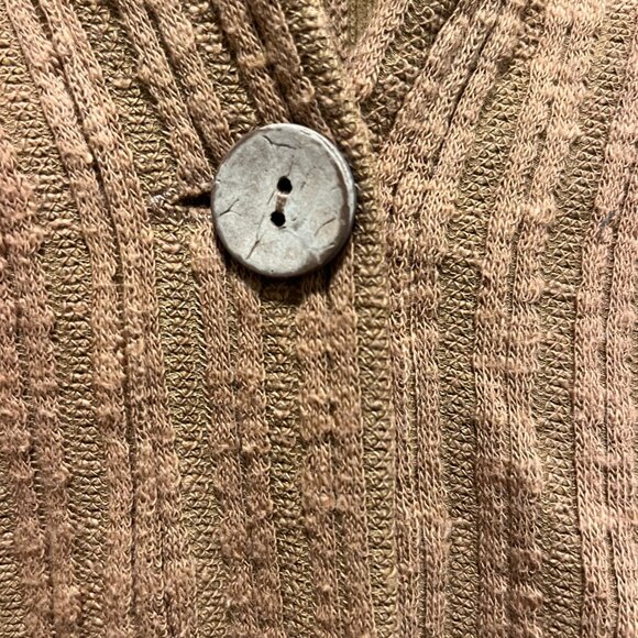 Final Touch Women Tan Brown Button Sweater Size M - Picture 2 of 4